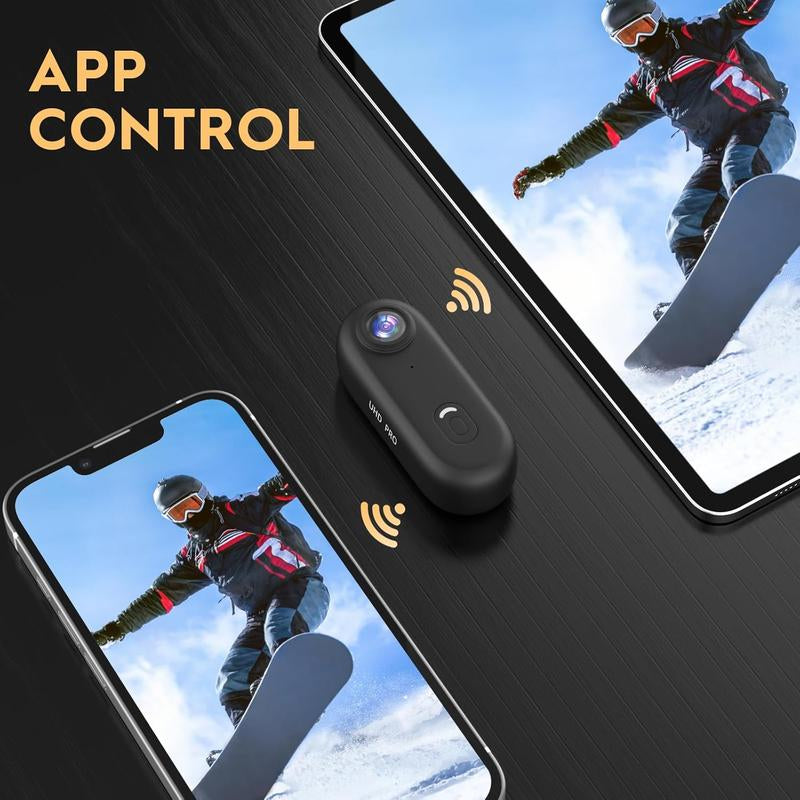 64GB 4K Thumb Action Camera, Mini Body Cameras, Wearable Pocket Vlogging Camera, Multiple Accessory Mount Anywhere Small Portable Hands-Free Helmet Cam for Work, Cycling, Travel, Pet Walking (Black